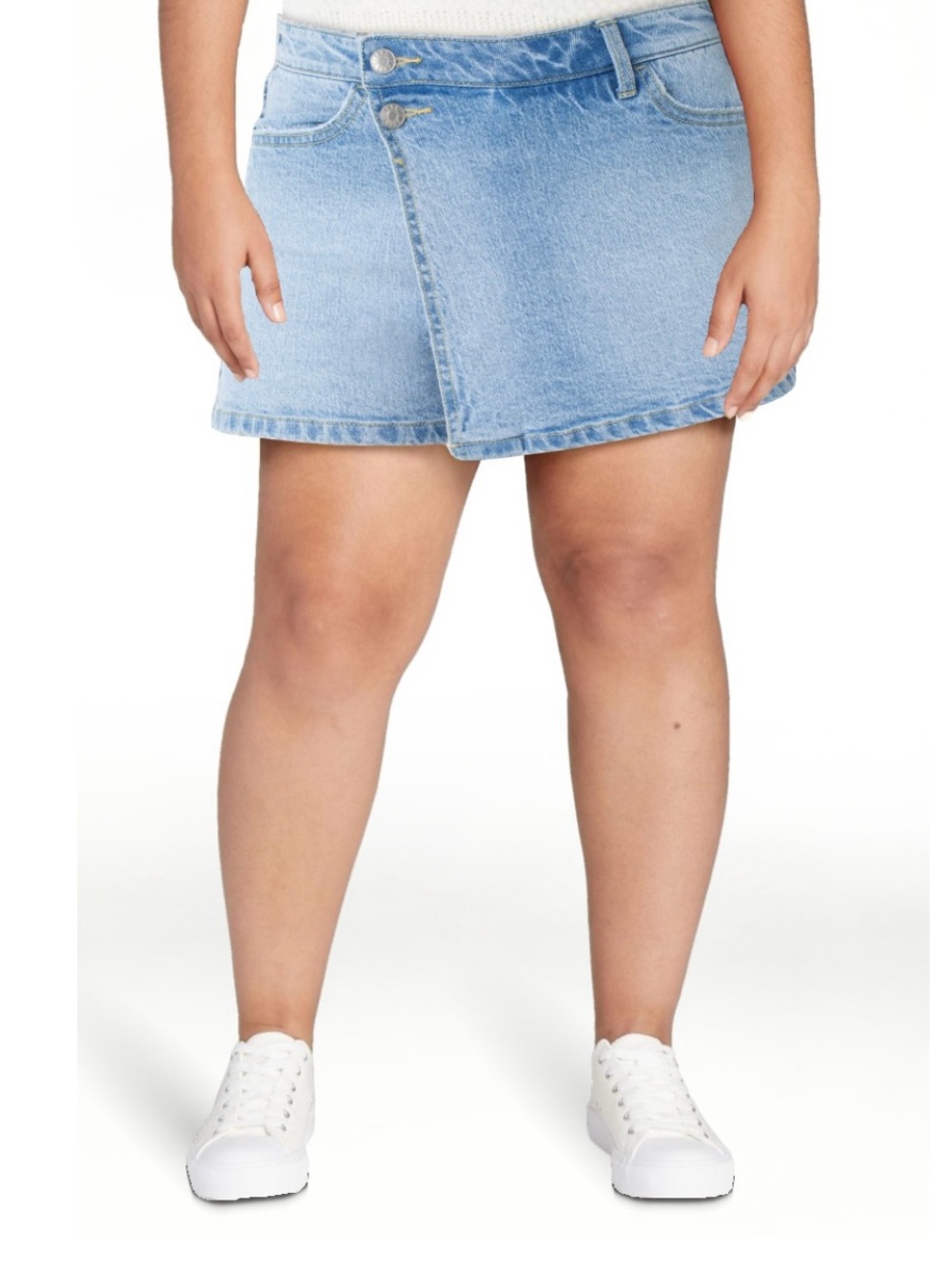 NWT Celebrity Pink Light Wash Denim Wrap Skort - Blue